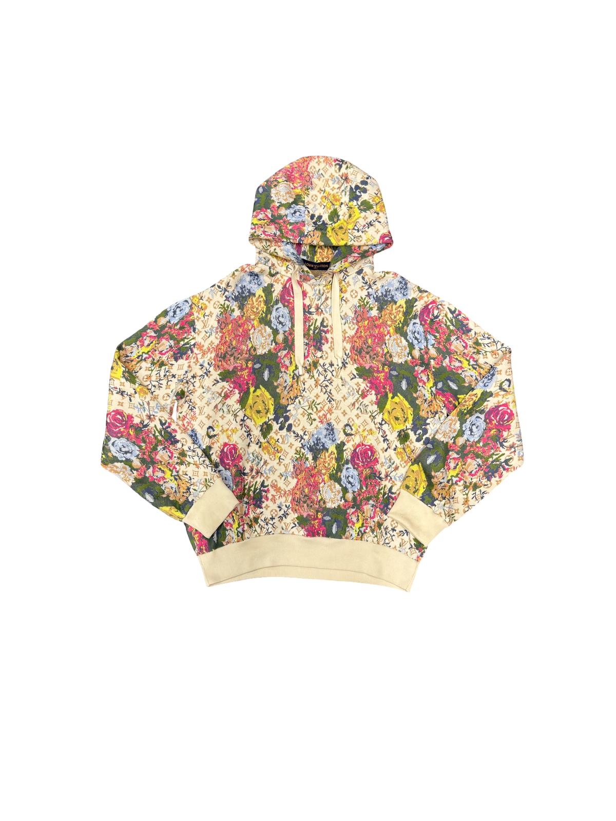 Floral Monogram Hoodie (Tan/Multicolor)