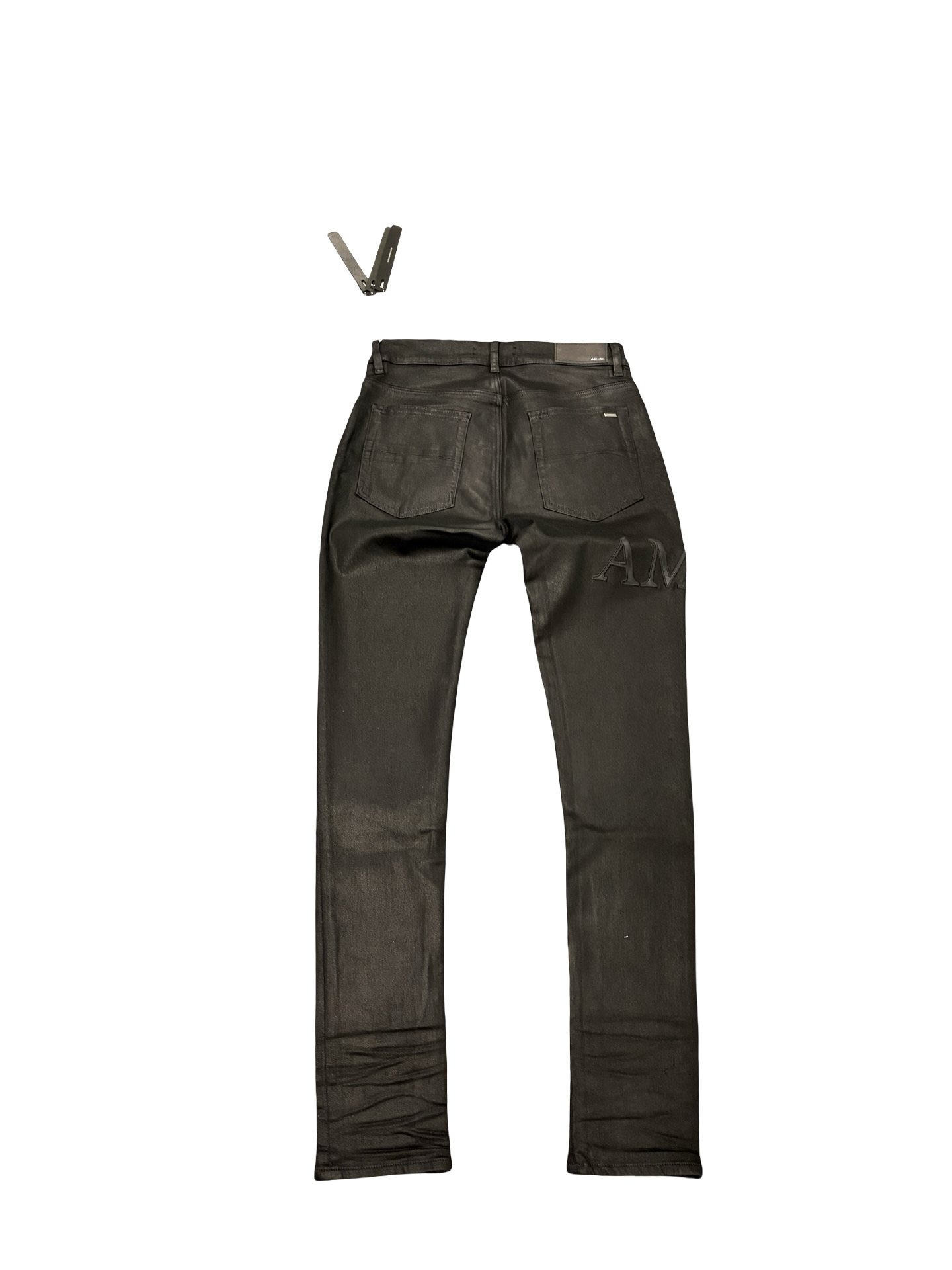 Amiri Serif Logo Black Waxed Jean