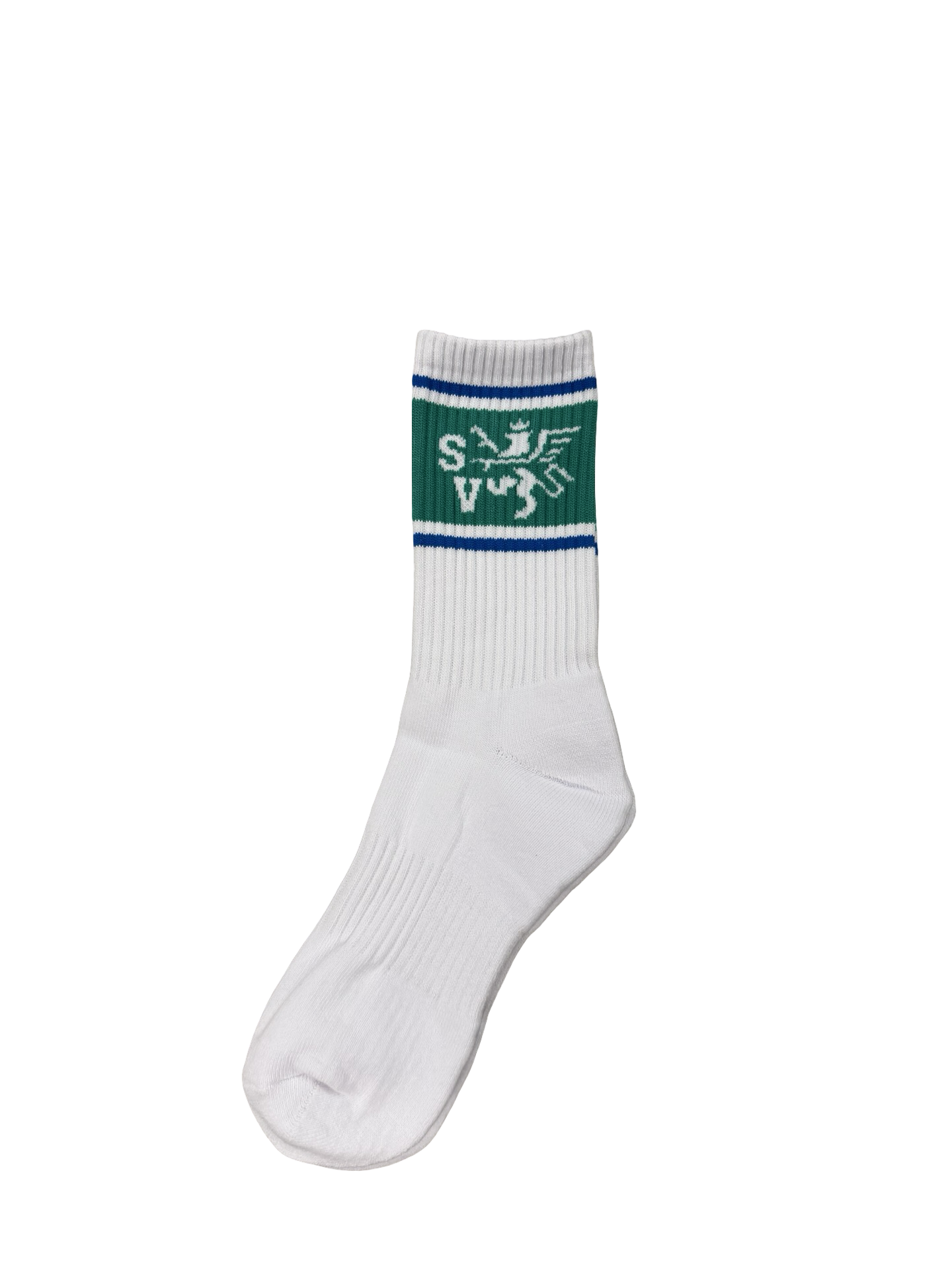 Saint Vanity Griffin Logo Socks White/Green/Blue