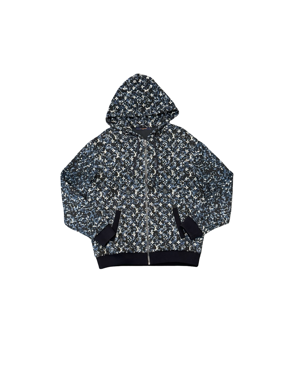 Monogram Camo Zip Hoodie (Blue/White/Black)