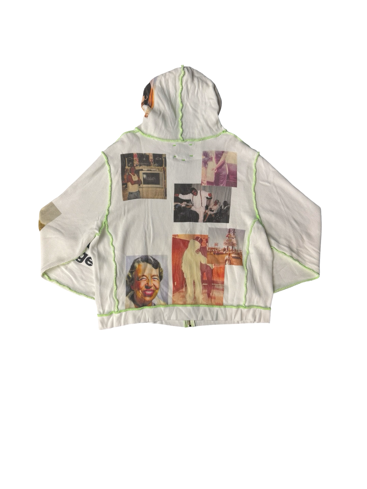 Collage Thermal Zip Hoodie (White/Multi)