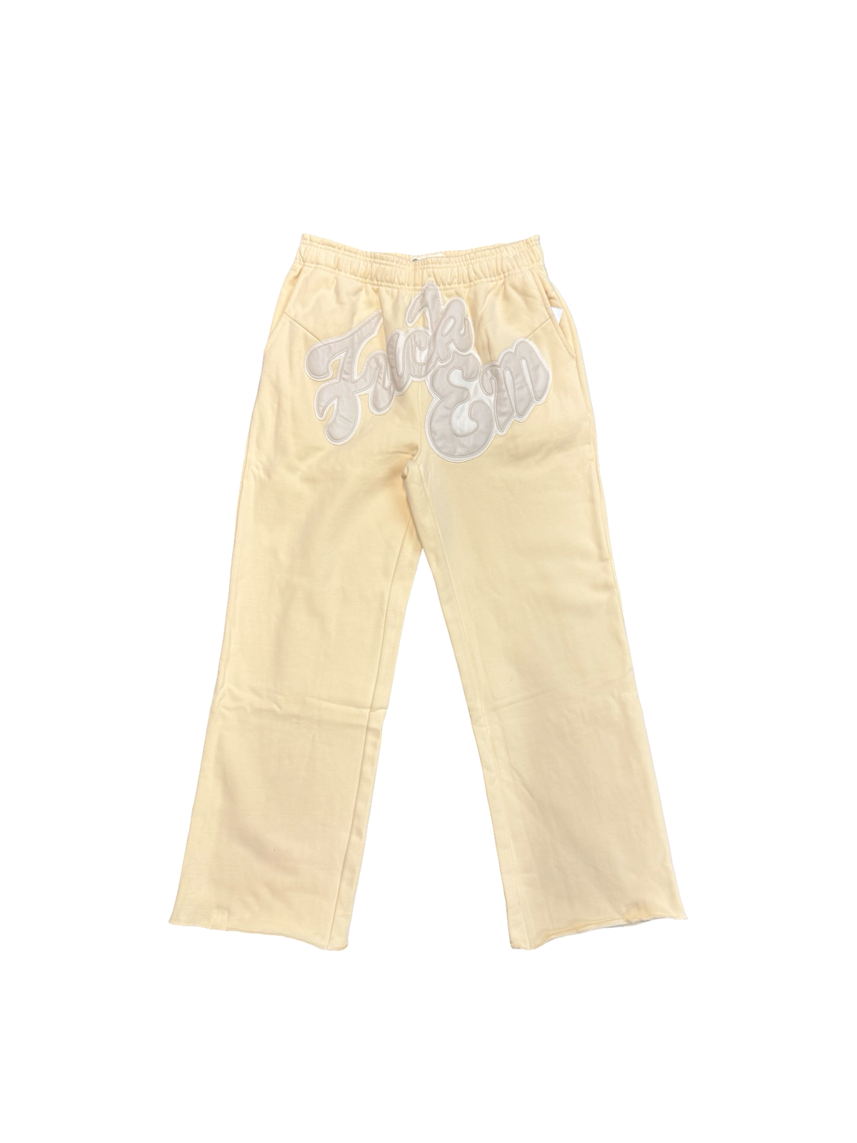 Leather Patch Sweatpant (Cream)