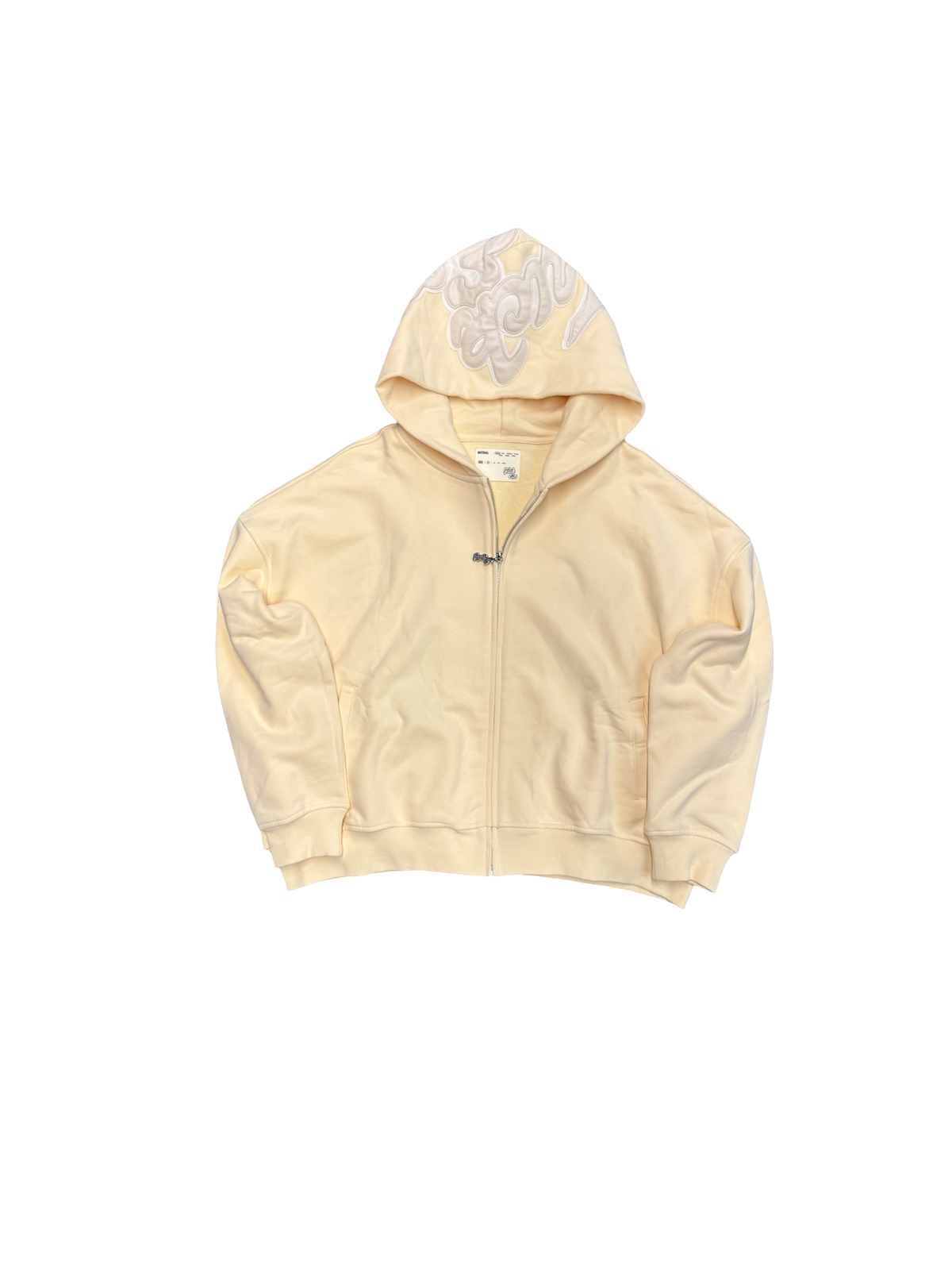 Leather Patch Hoodie (Cream)
