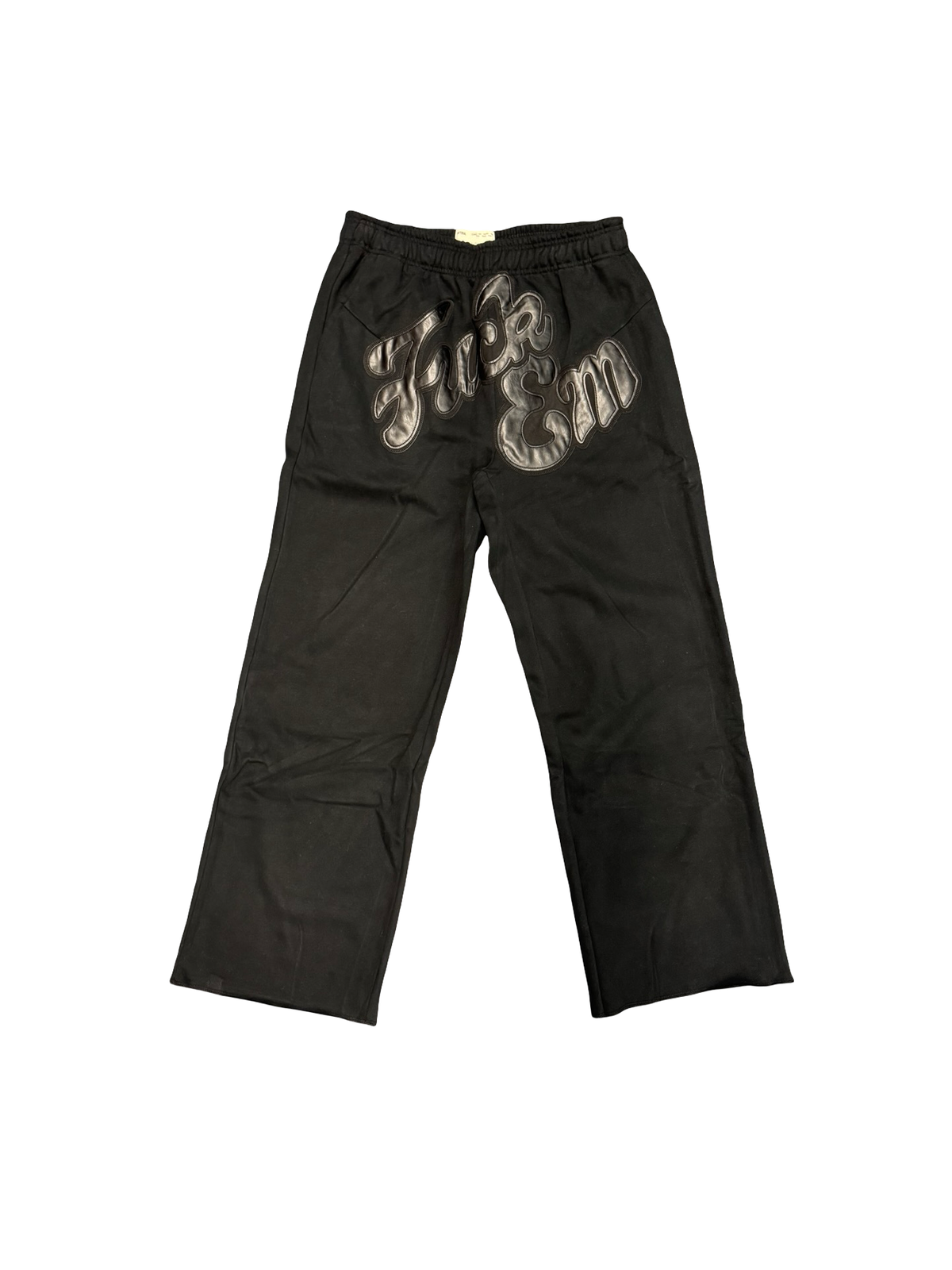 Leather Patch Sweatpant (Black)