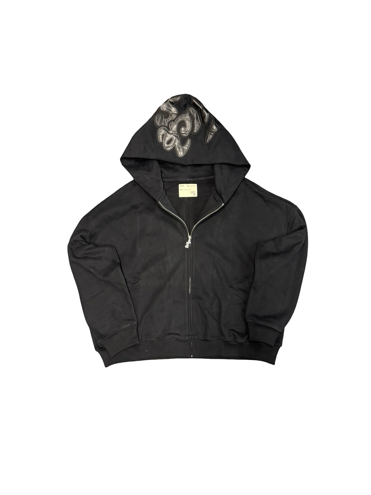 Leather Patch Hoodie (Black)