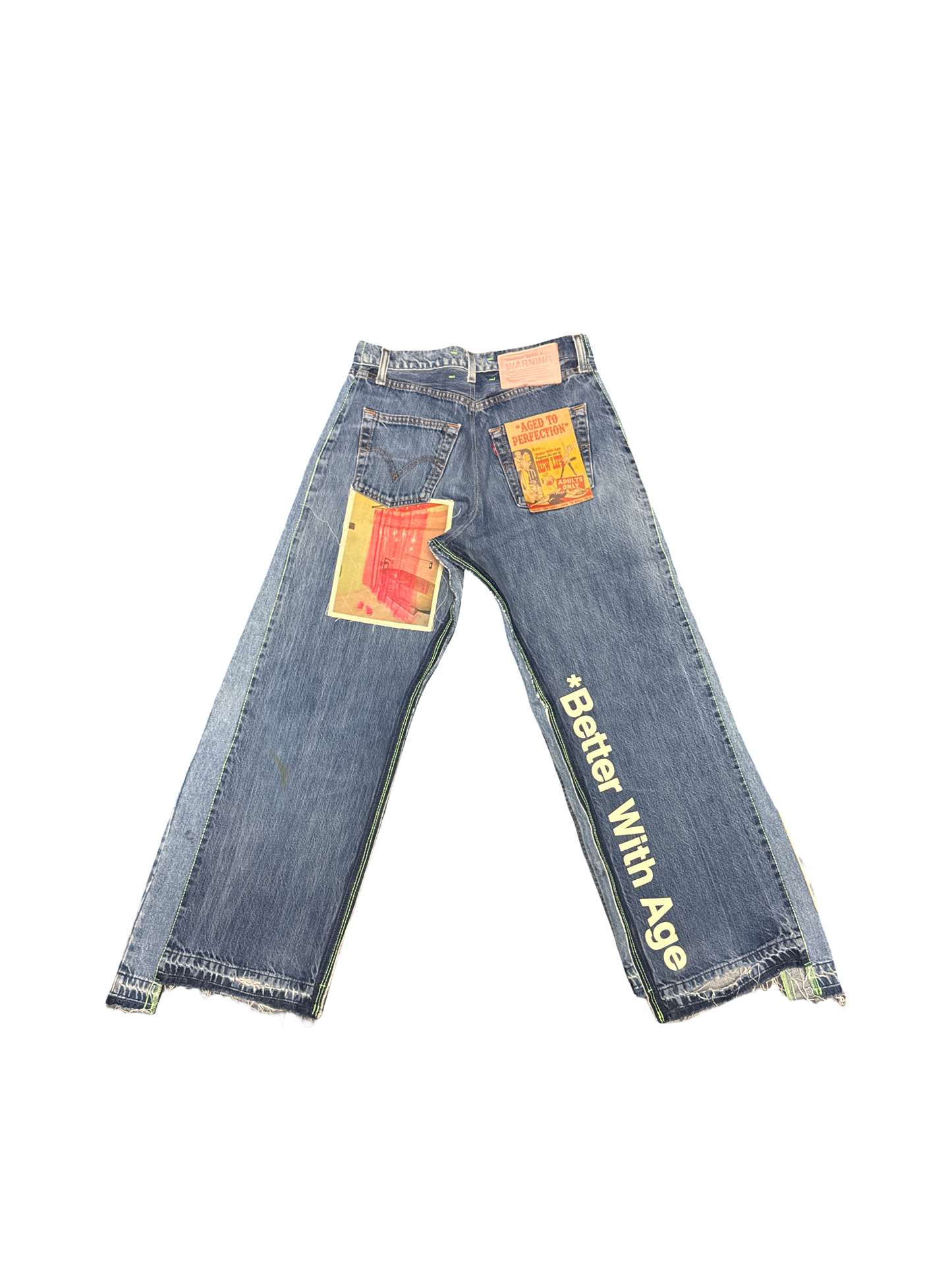 Better With Age Patchwork Jean (Blue/Multi)