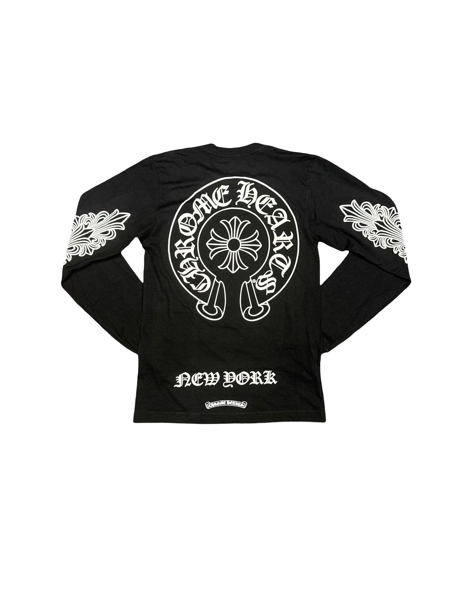 Chrome Hearts NYC Horseshoe Long Sleeve Tee (Black/White)