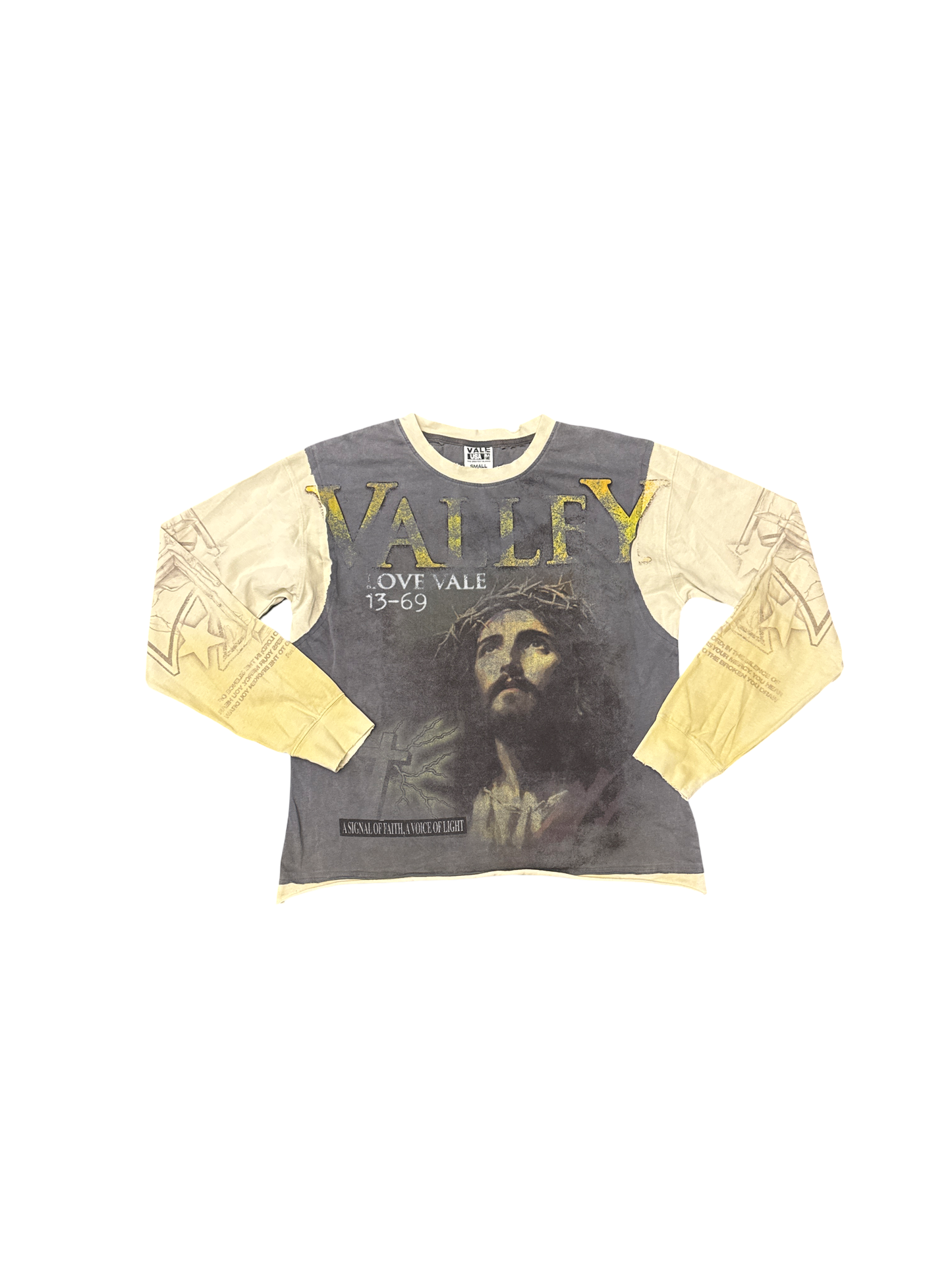 Vale "Jesus" Long Sleeve Tee (Grey/Cream/Multi)