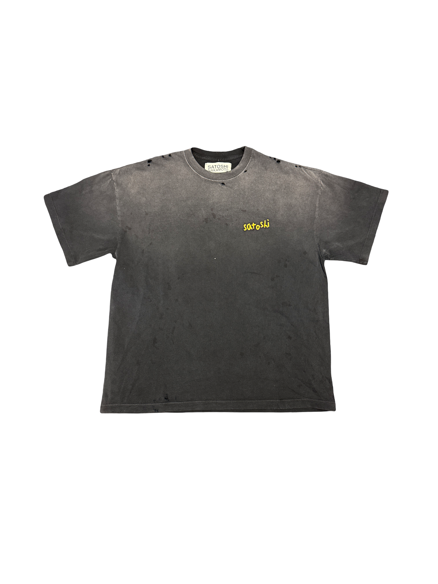 Satoshi Nakamoto Embroidery Tee (Grey/Yellow)