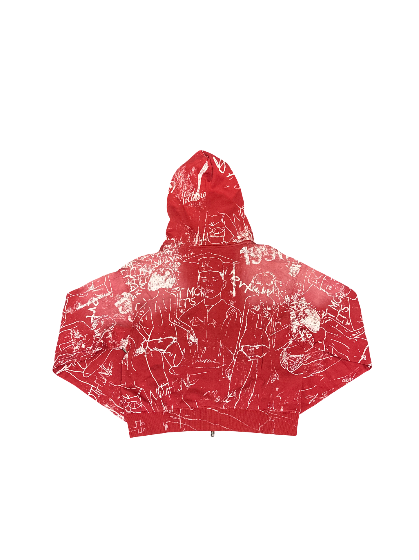 Vertabrae Graffiti Zip Hoodie (Red/White)