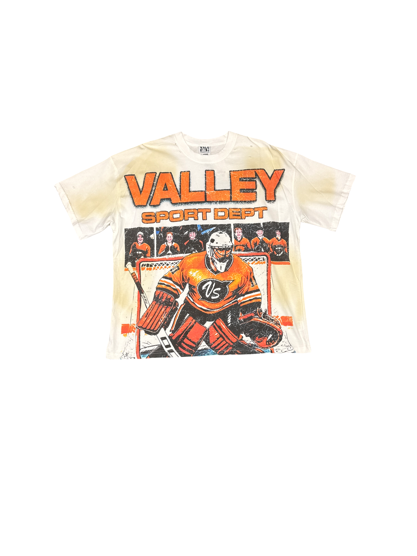 Vale "Hockey" Tee (White/Orange)