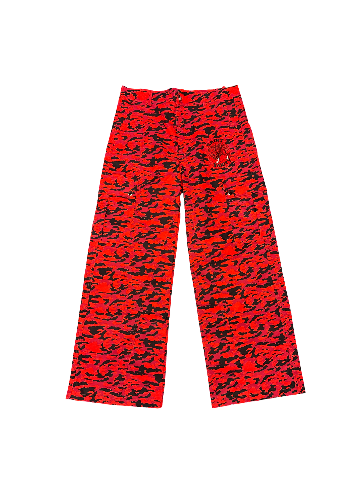 Saint Vanity Nylon Cargo Pants (Red Camo)