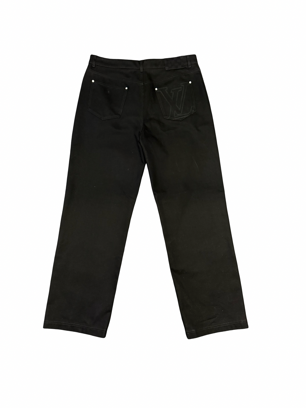 Louis Vuitton Plain Straight Leg Denim Black