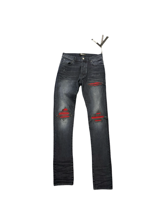 Amiri Ultrasuede MX1 Red Patch Midnight Indigo