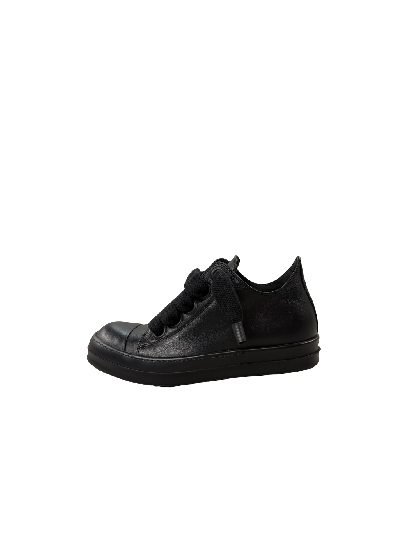 Rick Owens Jumbo Lace Leather Lowtop Black/Black/Black