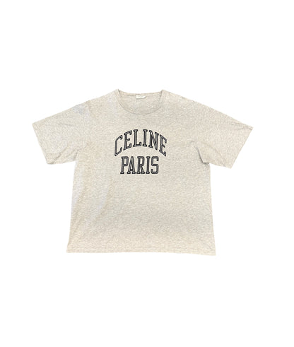 Celine Paris Logo Tee Grey/Navy