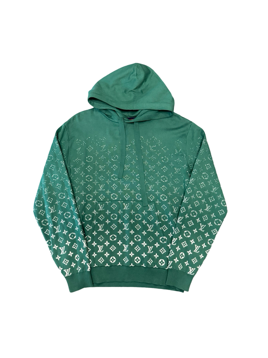 Louis Vuitton Monogram Fade Pullover Wool Hoodie Green - Used