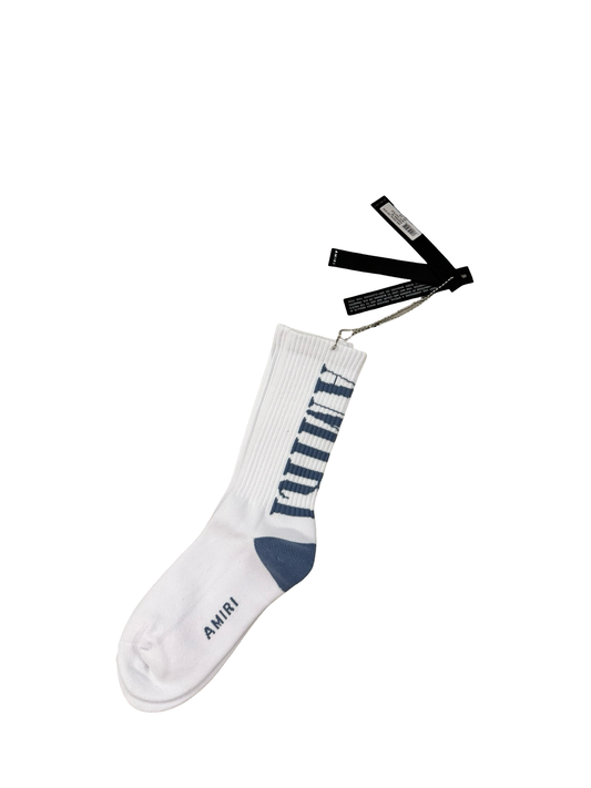 Amiri Logo Socks Blue/White