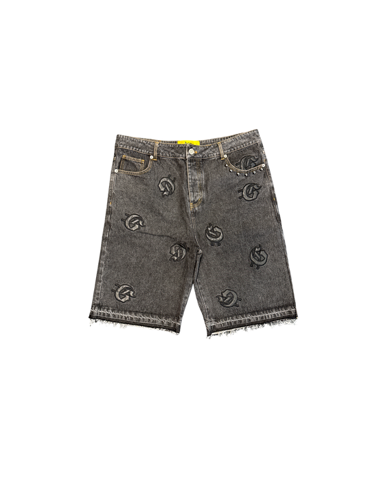 Godspeed "G" Patch Jean Shorts Black