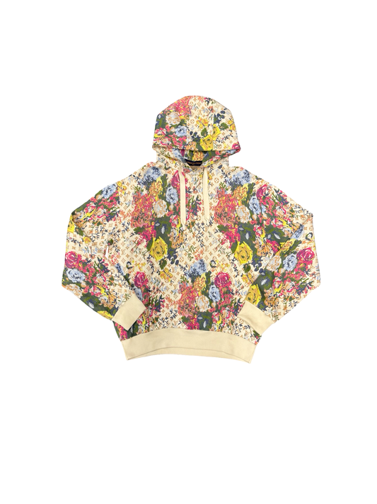 Floral Monogram Hoodie (Tan/Multicolor)