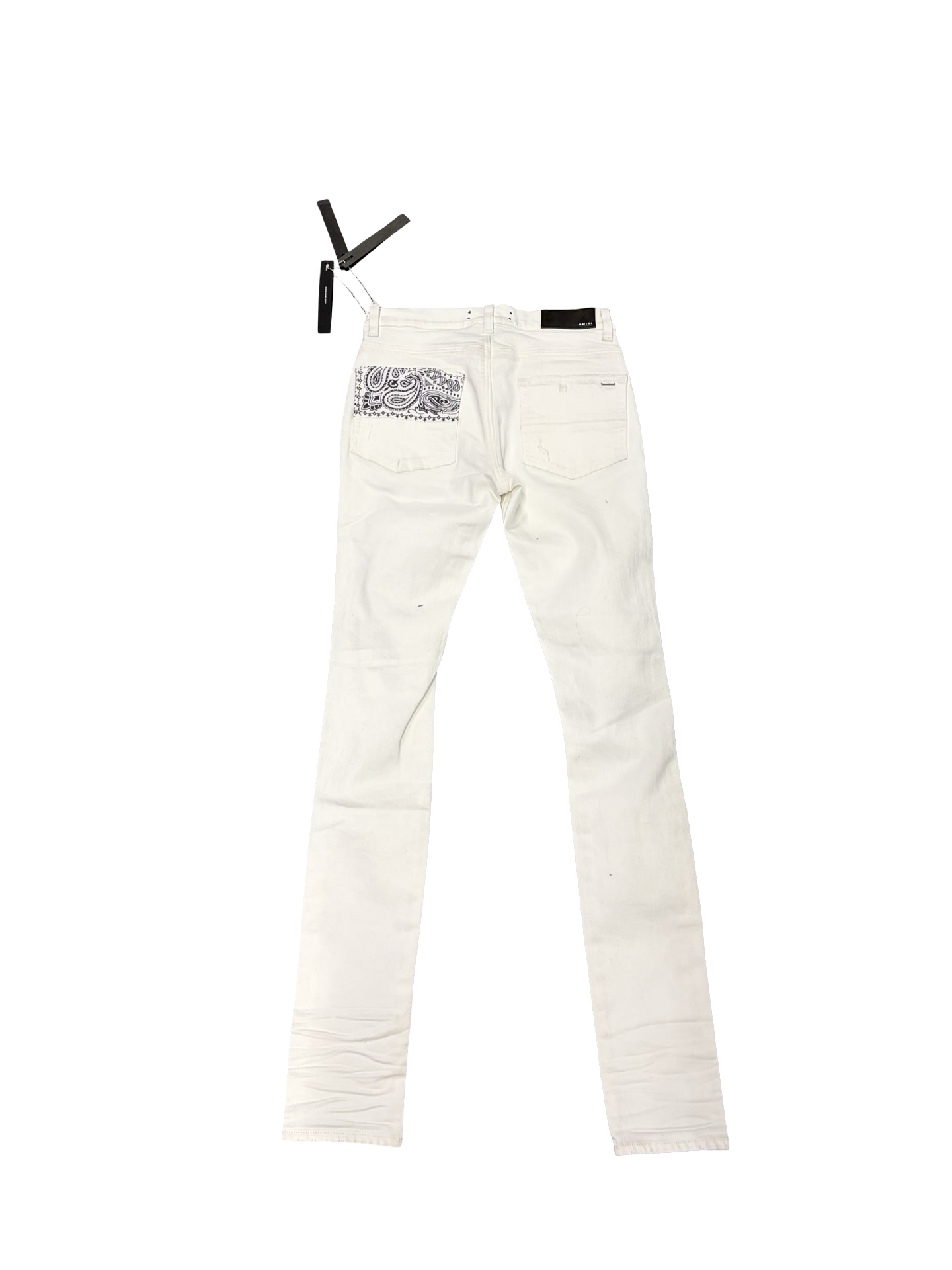 Amiri Bandana Art Patch Jean White Indigo