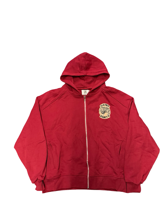 Saint Vanity Uniform Zip Hoodie Red