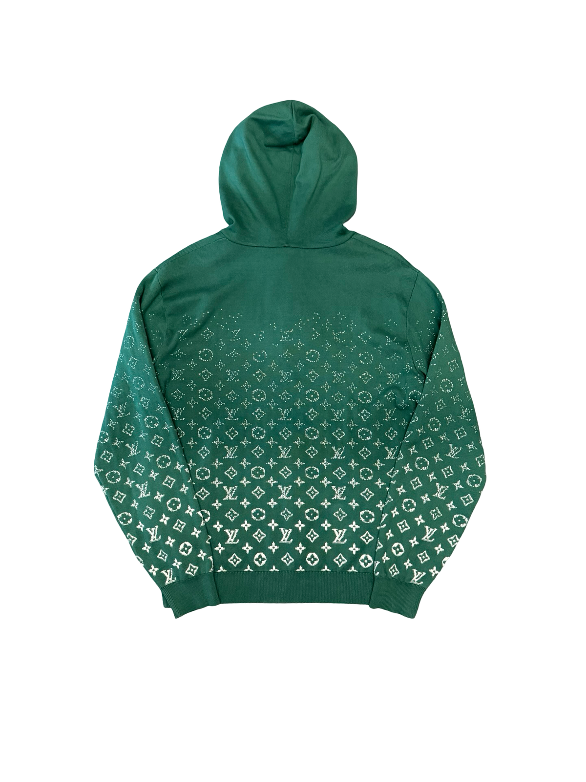 Louis Vuitton Monogram Fade Pullover Wool Hoodie Green - Used