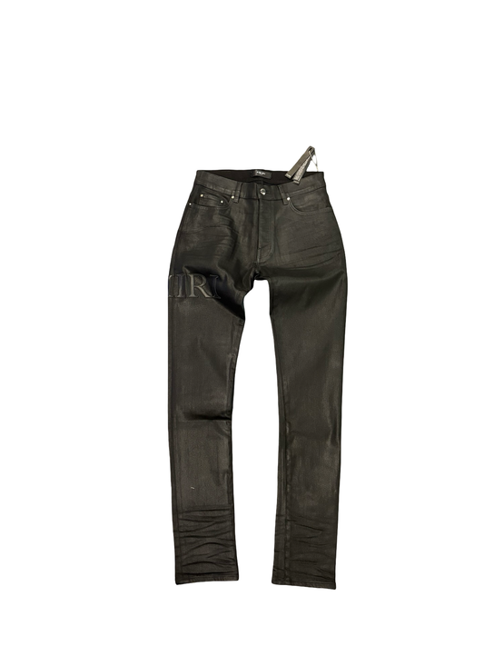 Amiri Serif Logo Black Waxed Jean