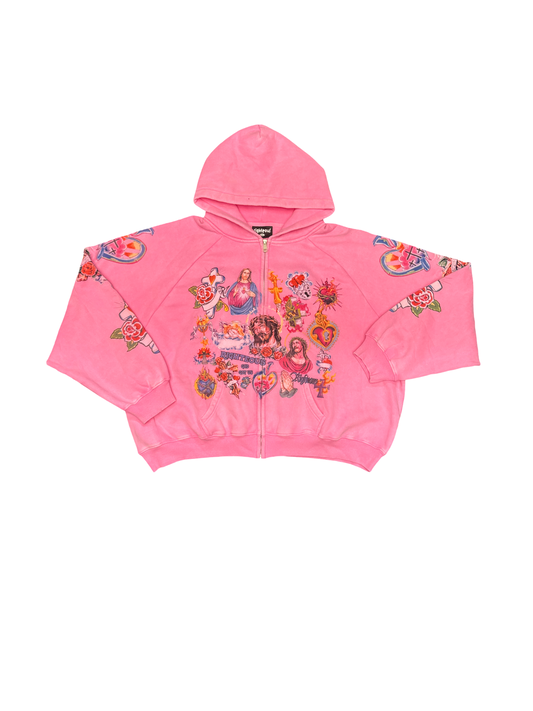 Righteous Pink Zip Hoodie