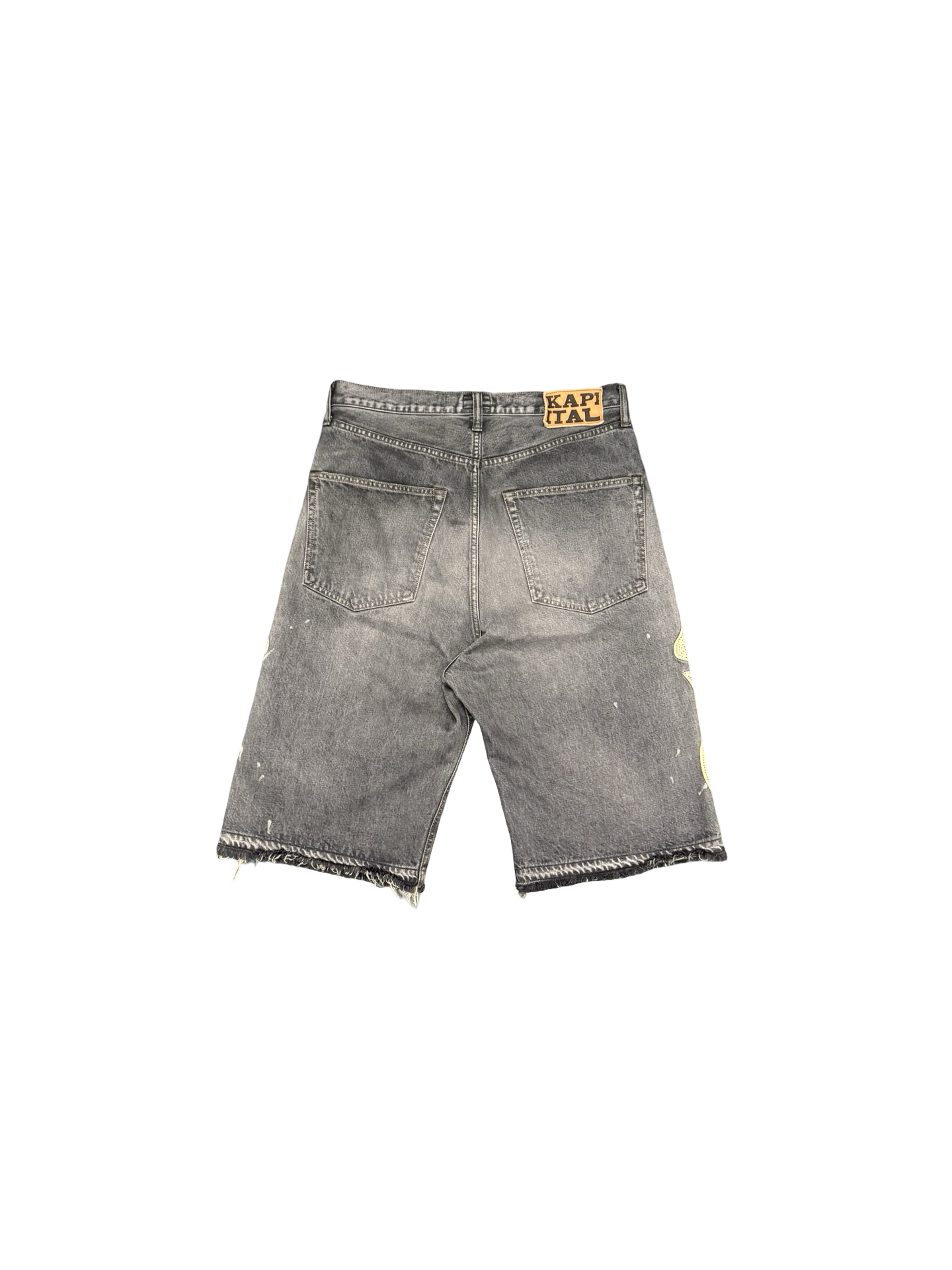 Kapital Bones Denim Shorts Grey
