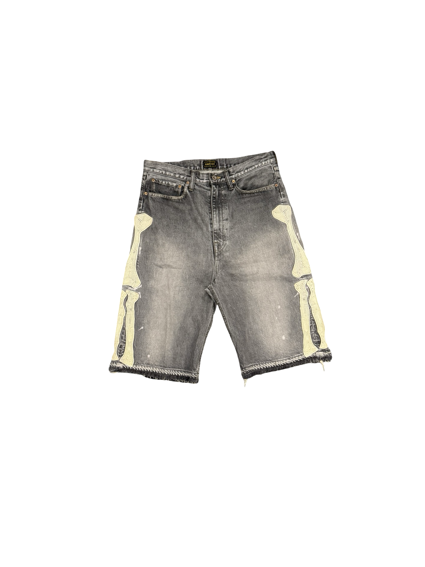 Kapital Bones Denim Shorts Grey