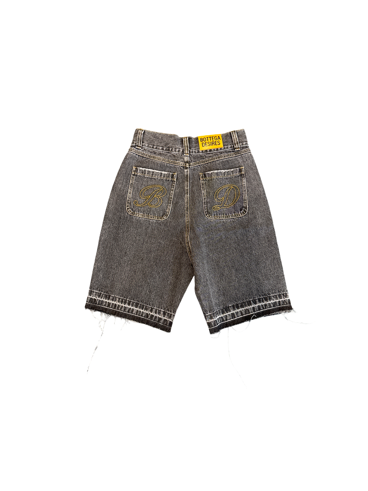 Bottega Desires Logo Denim Shorts Black