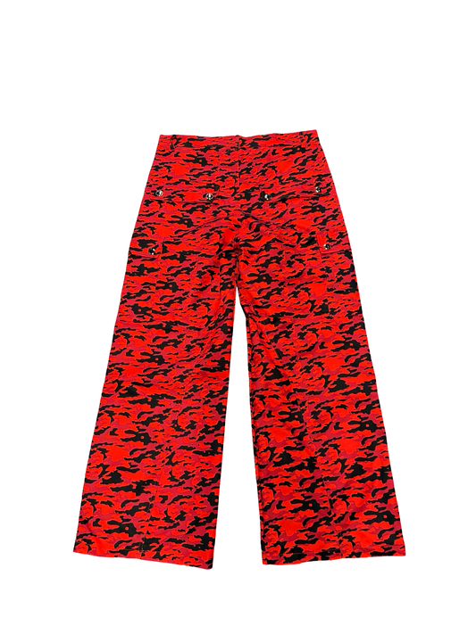 Saint Vanity Red Camo Nylon Cargo Pants