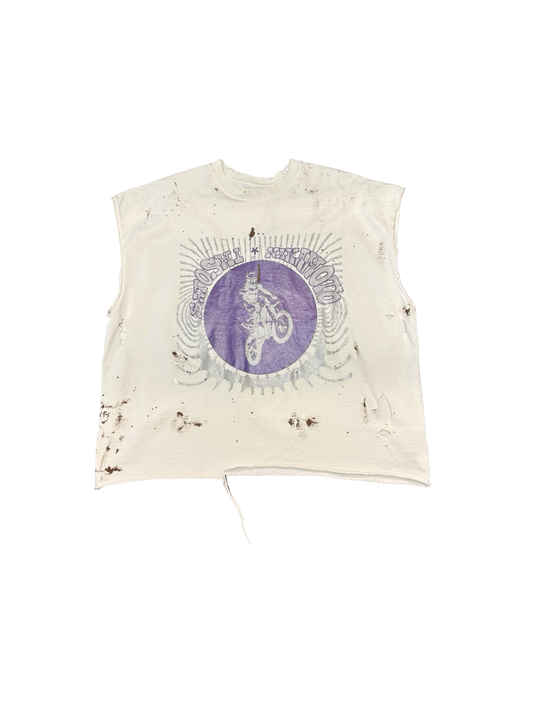 Satoshi Nakamoto Cutoff Tee White/Purple