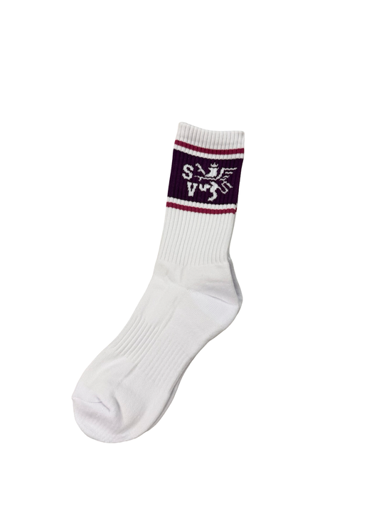 Saint Vanity Griffin Logo Socks White/Purple/Red