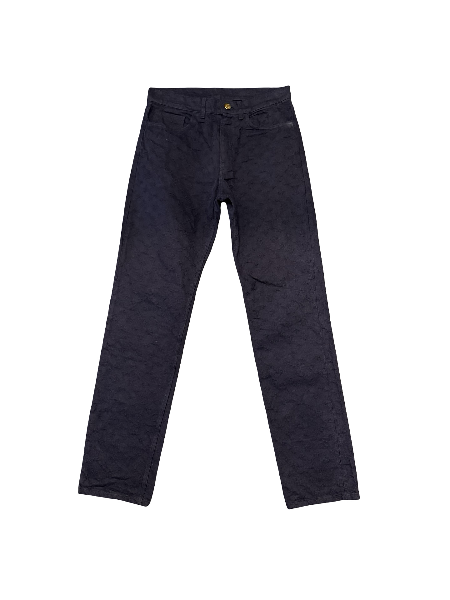 Louis Vuitton Monogram Distressed Jeans Navy - Used