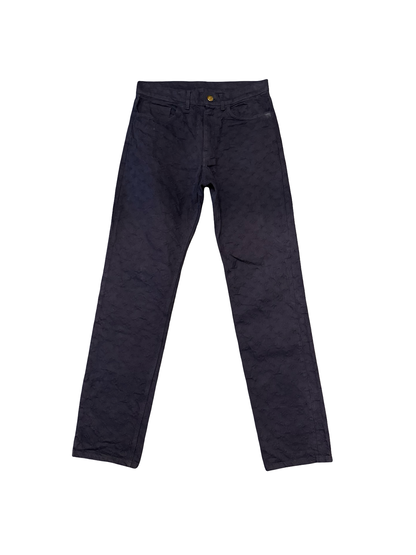 Louis Vuitton Monogram Distressed Jeans Navy - Used