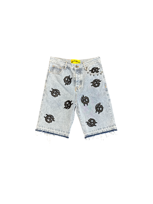 Godspeed "G" Patch Jean Shorts Blue