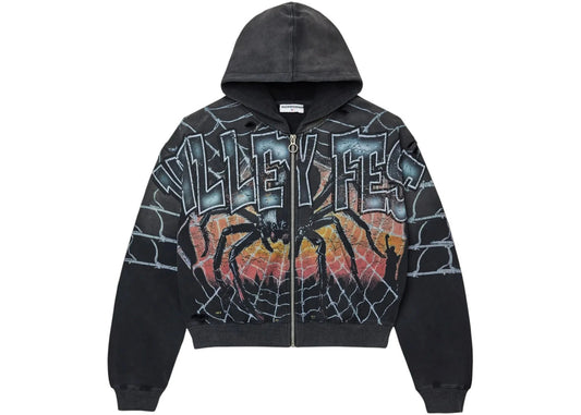 Vale Forever Widow Big Zip Up Hoodie Black