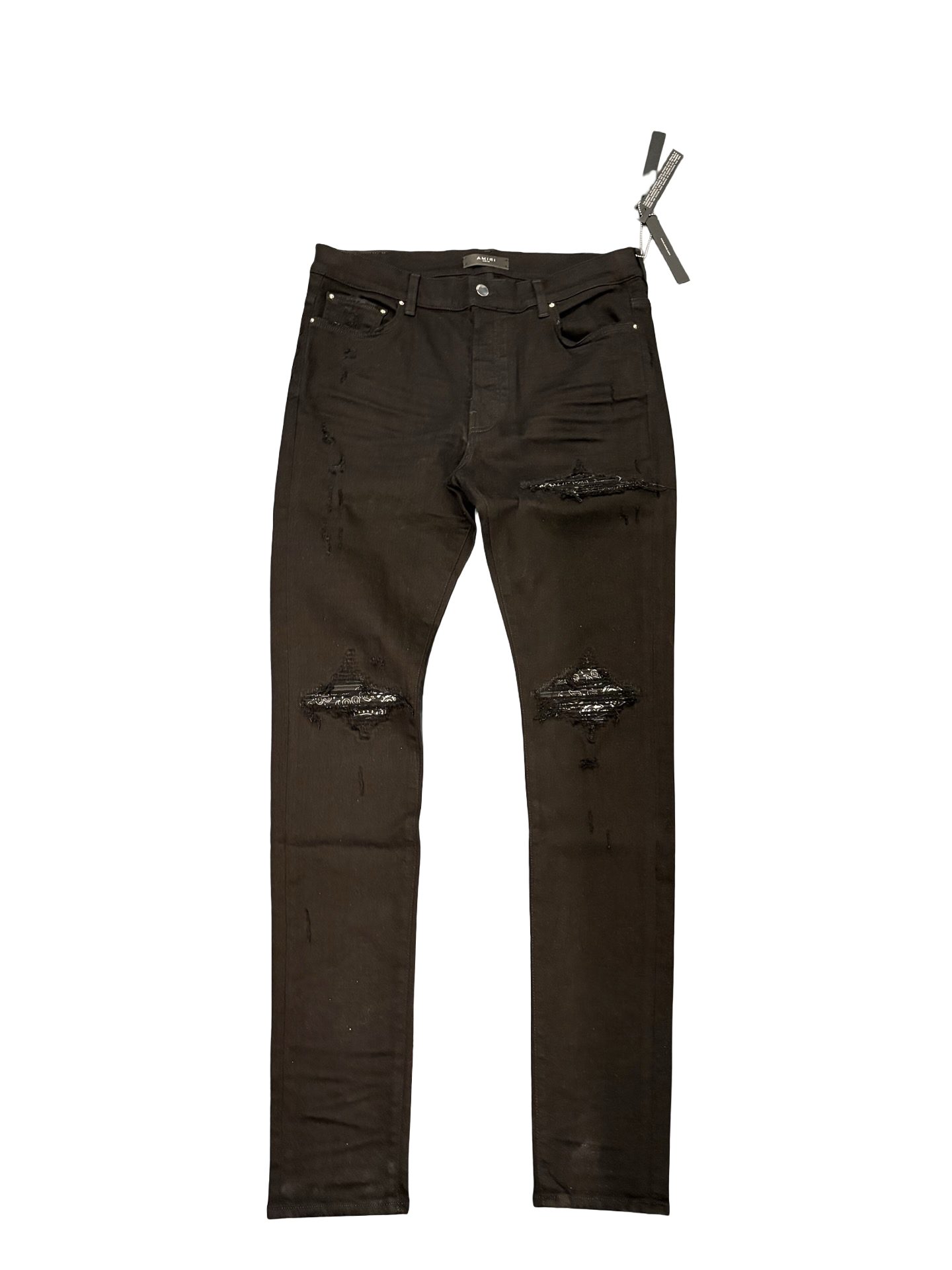 Amiri Bandana MX1 Black/White Patch Jean Black Indigo