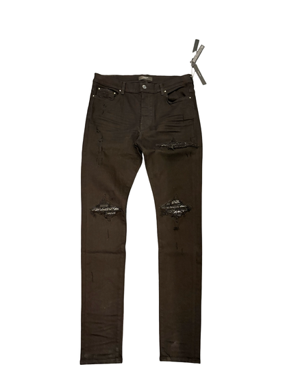 Amiri Bandana MX1 Black/White Patch Jean Black Indigo