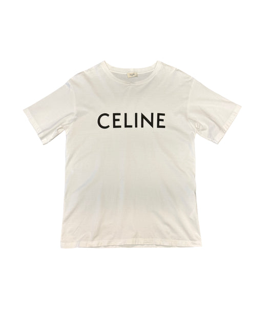 Celine Logo Tee White/Black