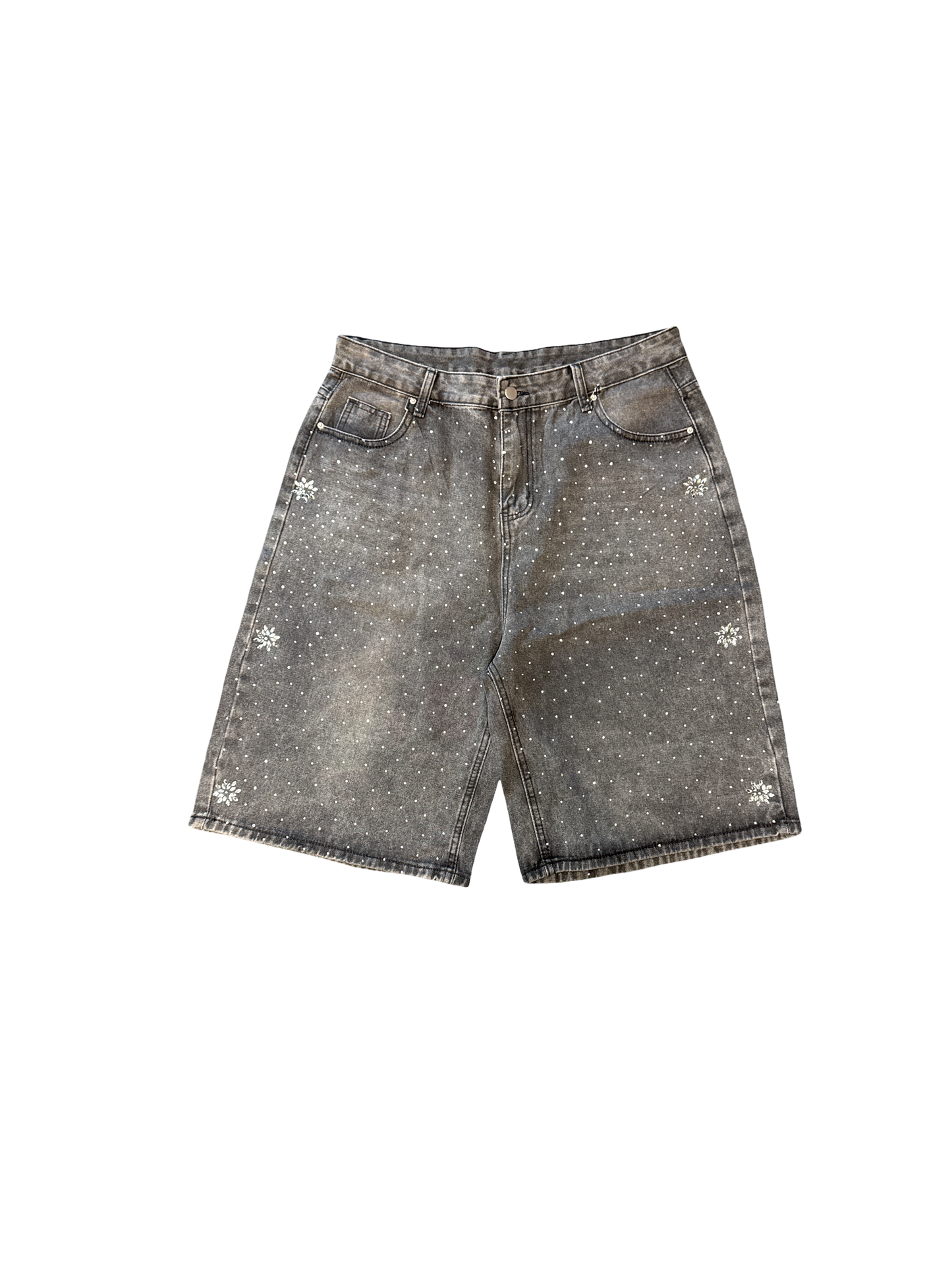 Fraternal Studded Shorts Grey