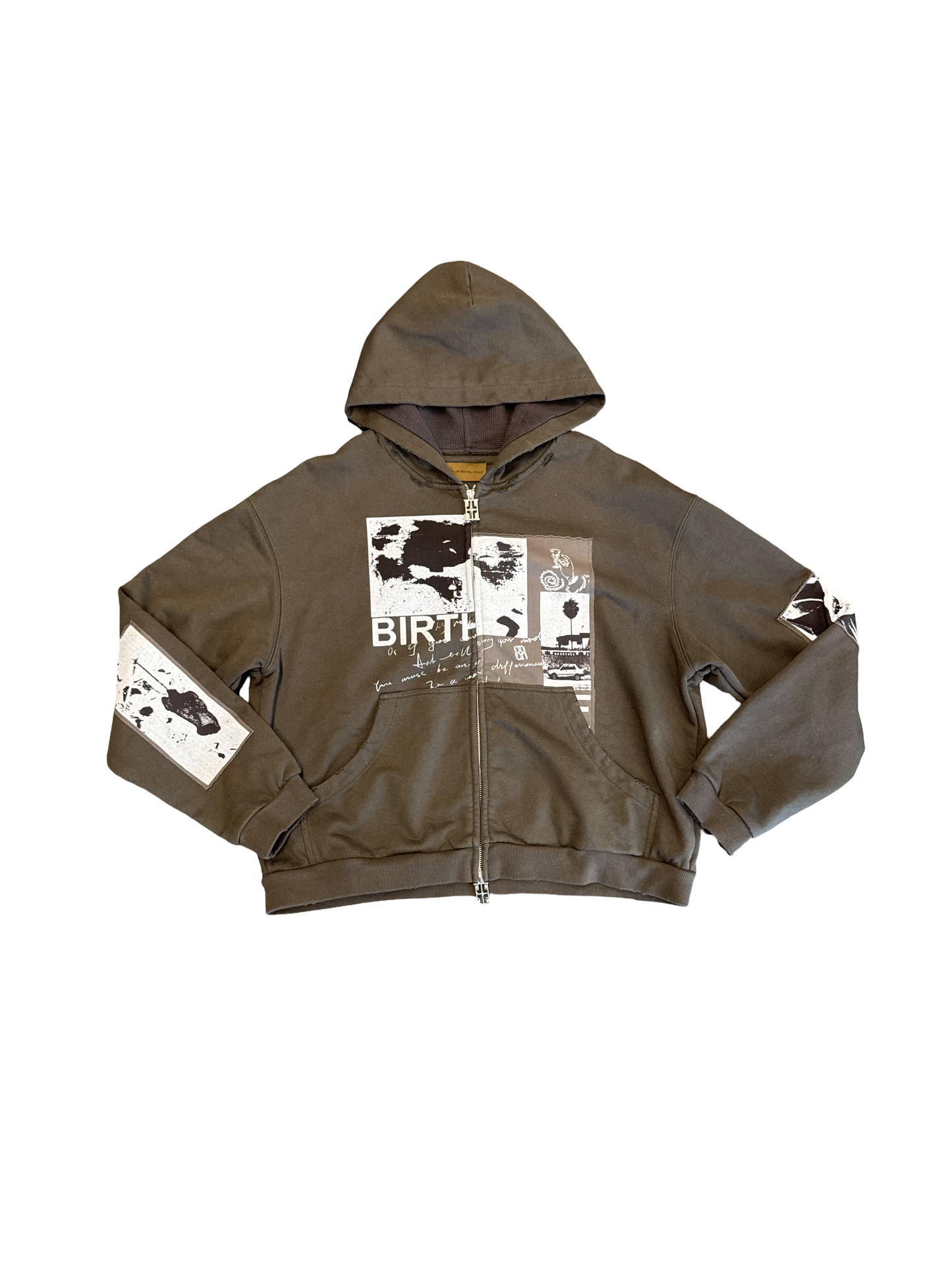 Birth Of A Royal Child Collage Zip Hoodie Vintage Black