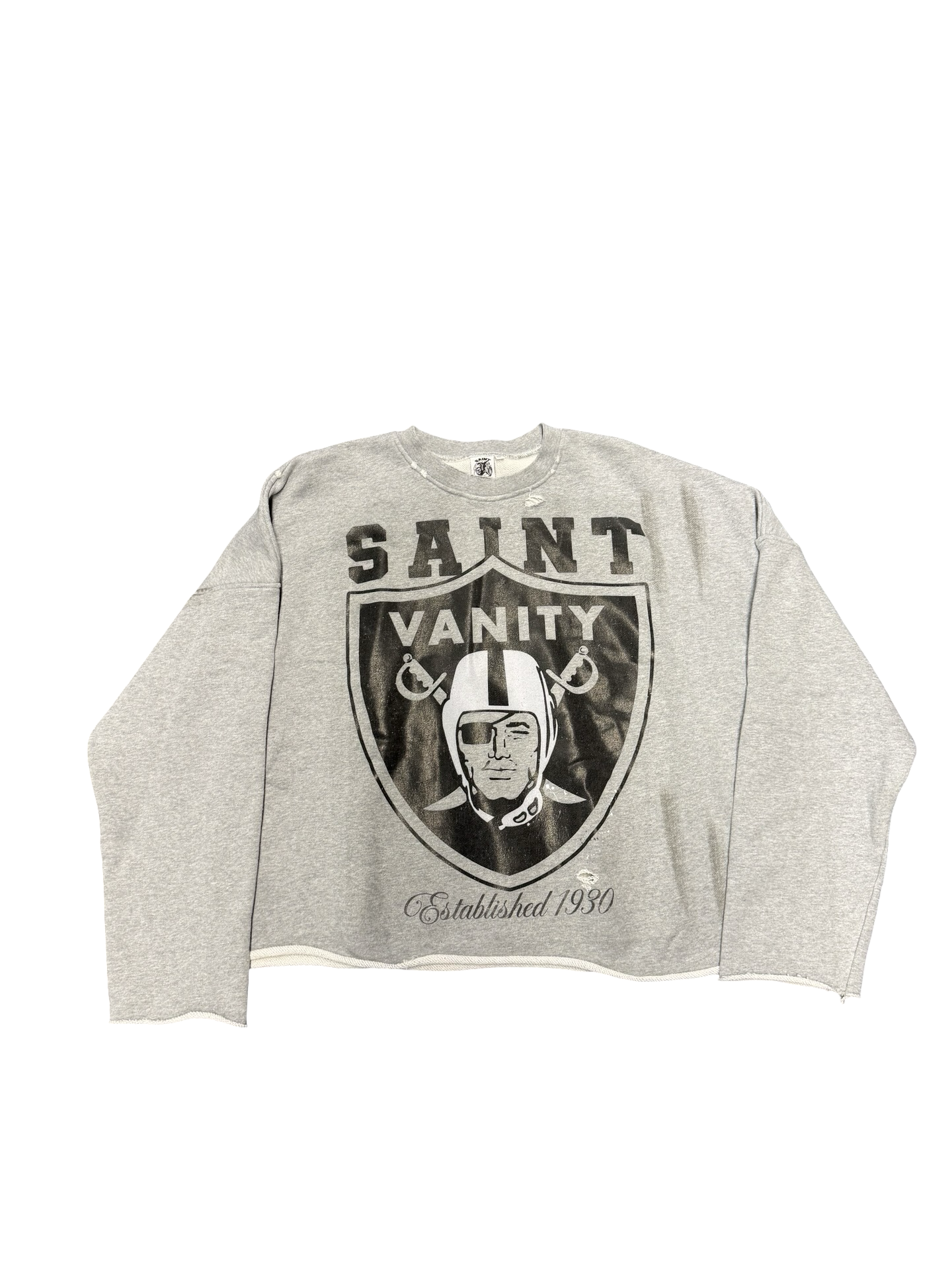 Saint Vanity Grey Raiders Logo Sweatshirt