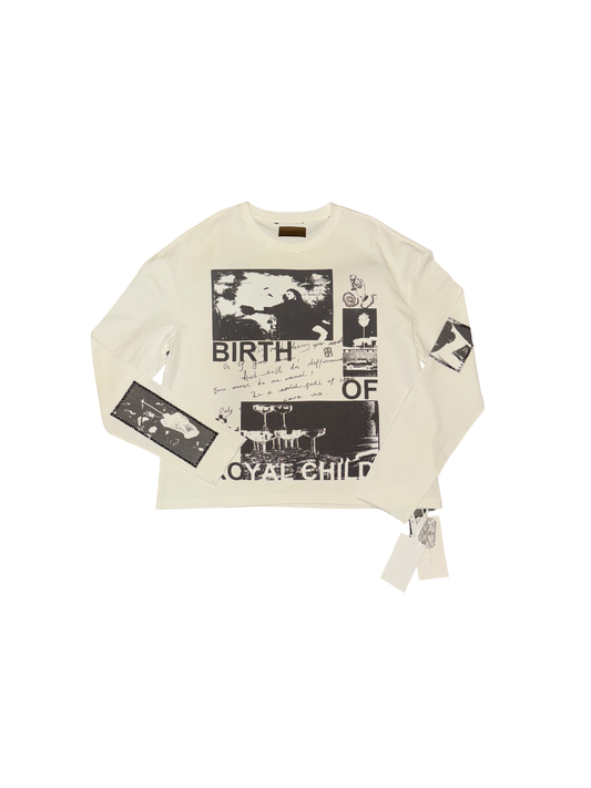 Birth Of A Royal Child Collage Long Sleeve Tee White