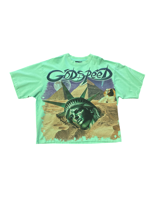 Godspeed Statue of Liberty Tee Green
