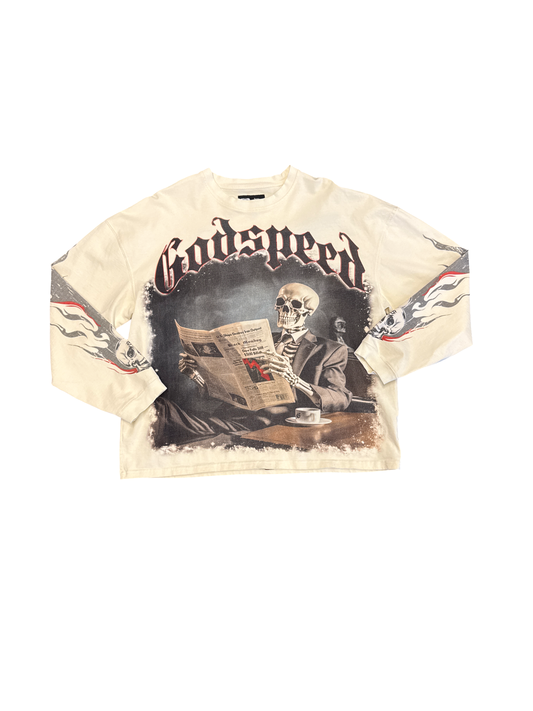 Godspeed Newspaper Long Sleeve Tan