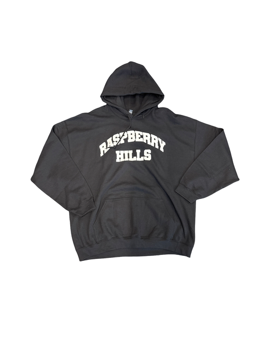 Raspberry Hills Black/White Logo Hoodie