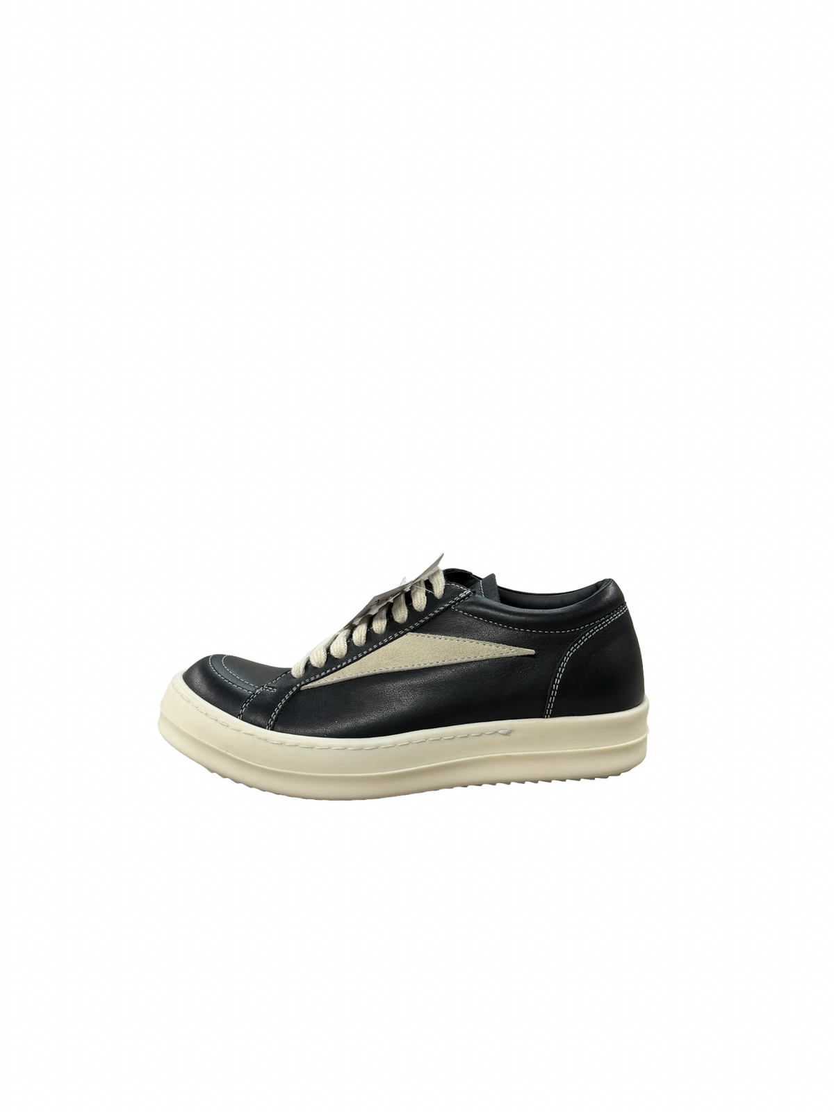 Rick Owens Leather Vintage Sneaks Black/Milk